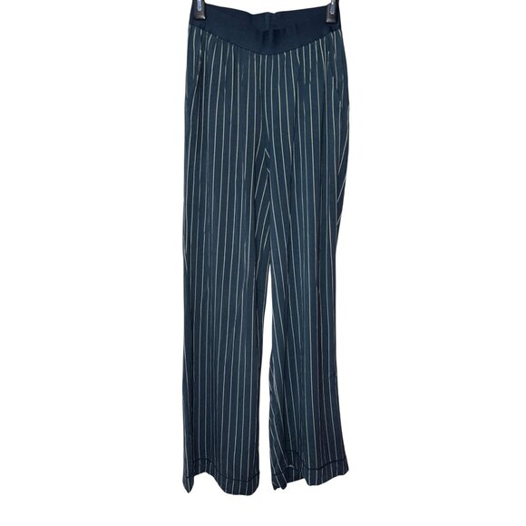 WeWoreWhat Wide Leg Pants in Navy & Cream Small New Womens Wide Leg - Picture 5 of 9